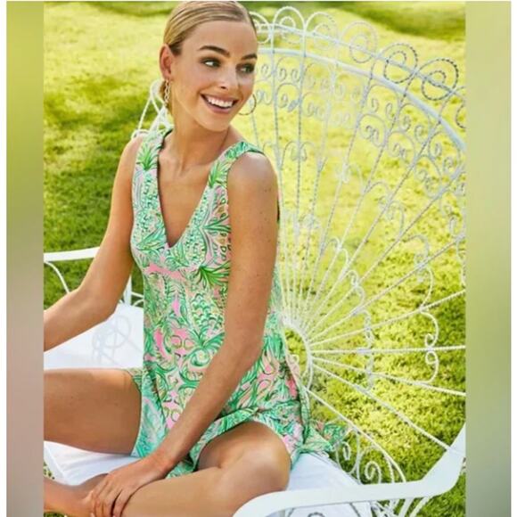LILLY PULITZER Ronnie Romper Dress Mandevilla Baby Fins Flipper Sz 14 NWT {3L16}